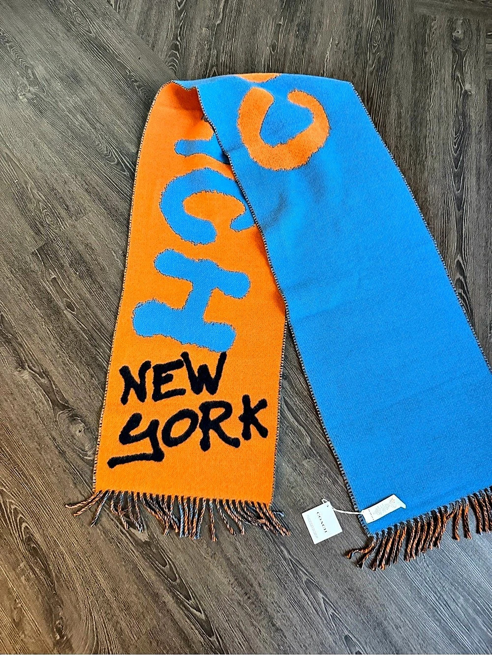 Coach New York Scarf Color Block Wool Cashmere Scarf NWT